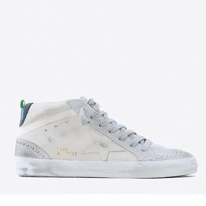 Authentic Golden Goose Mid Star White & Grey Classic Sneakers